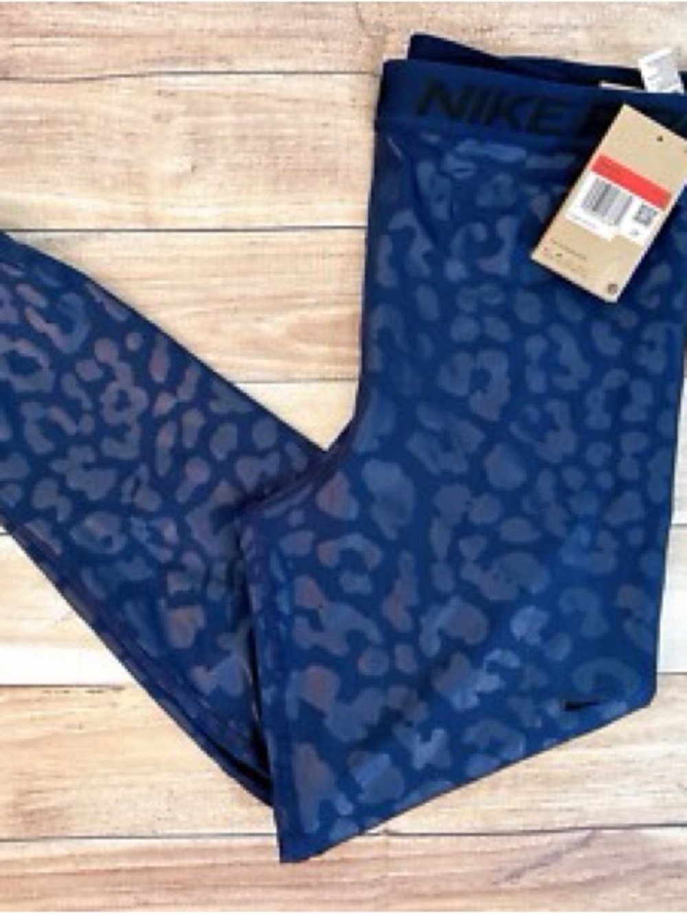 Nike Navy and Dark Blue Leopard Print Leggings